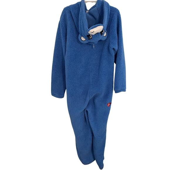Care Bears Grumpy Bear Pajama Adult Sz Medium Blue Sleepwear Jumpsuit One Piece - Picture 9 of 10